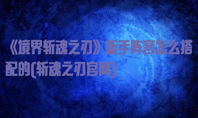 《境界斩魂之刃》新手阵容怎么搭配的(斩魂之刃官网)