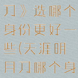 《天涯明月刀》选哪个身份更好一些(天涯明月刀哪个身份最赚钱)