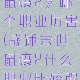 《战锤末世鼠疫2》哪个职业厉害(战锤末世鼠疫2什么职业比较强)