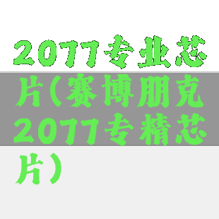 2077专业芯片(赛博朋克2077专精芯片)