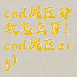 cod战区分数怎么算(cod战区zrg)