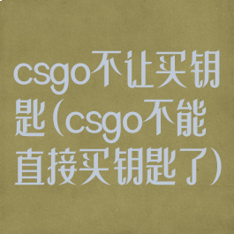 csgo不让买钥匙(csgo不能直接买钥匙了)