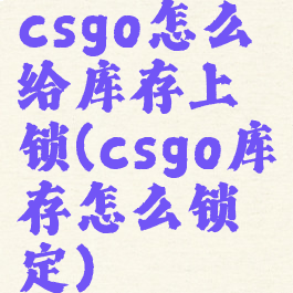 csgo怎么给库存上锁(csgo库存怎么锁定)