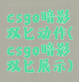 csgo暗影双匕动作(csgo暗影双匕展示)