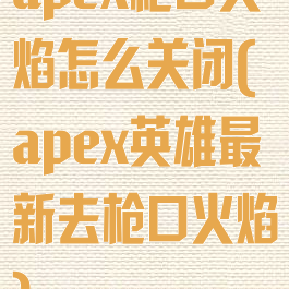 apex枪口火焰怎么关闭(apex英雄最新去枪口火焰)