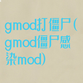 gmod打僵尸(gmod僵尸感染mod)