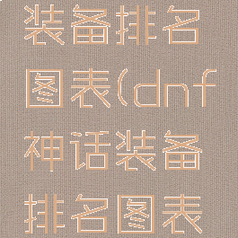 dnf神话装备排名图表(dnf神话装备排名图表最新)