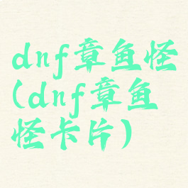 dnf章鱼怪(dnf章鱼怪卡片)