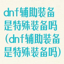 dnf辅助装备是特殊装备吗(dnf辅助装备是特殊装备吗)