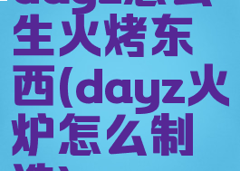 dayz怎么生火烤东西(dayz火炉怎么制造)