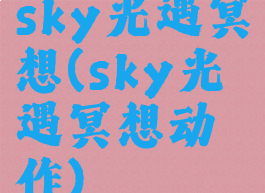 sky光遇冥想(sky光遇冥想动作)